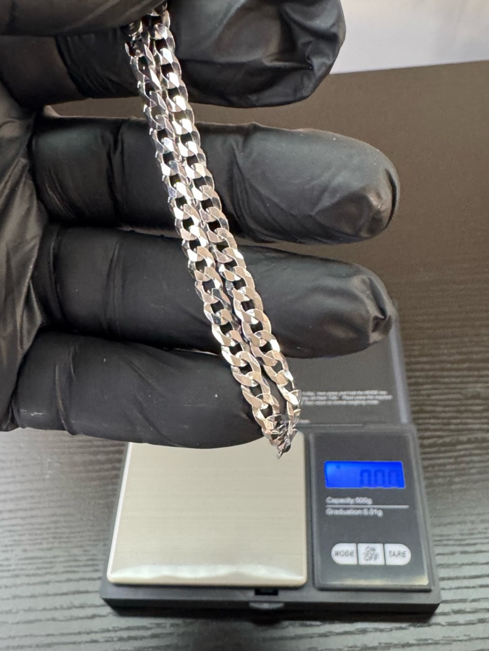 5mm 8 inch 925 Sterling Silver with Rhodium Finish Curb Cuban